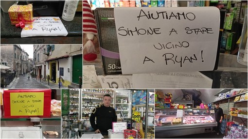 “Aiutiamo Simone a stare vicino a Ryan”: l’iniziativa solidale dei negozianti per il bimbo gravemente ferito a Ventimiglia (Foto e video)