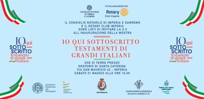 Da sabato all'11 giugno arriva a Imperia la mostra del notariato: evento organizzato dal club Rotary (foto)